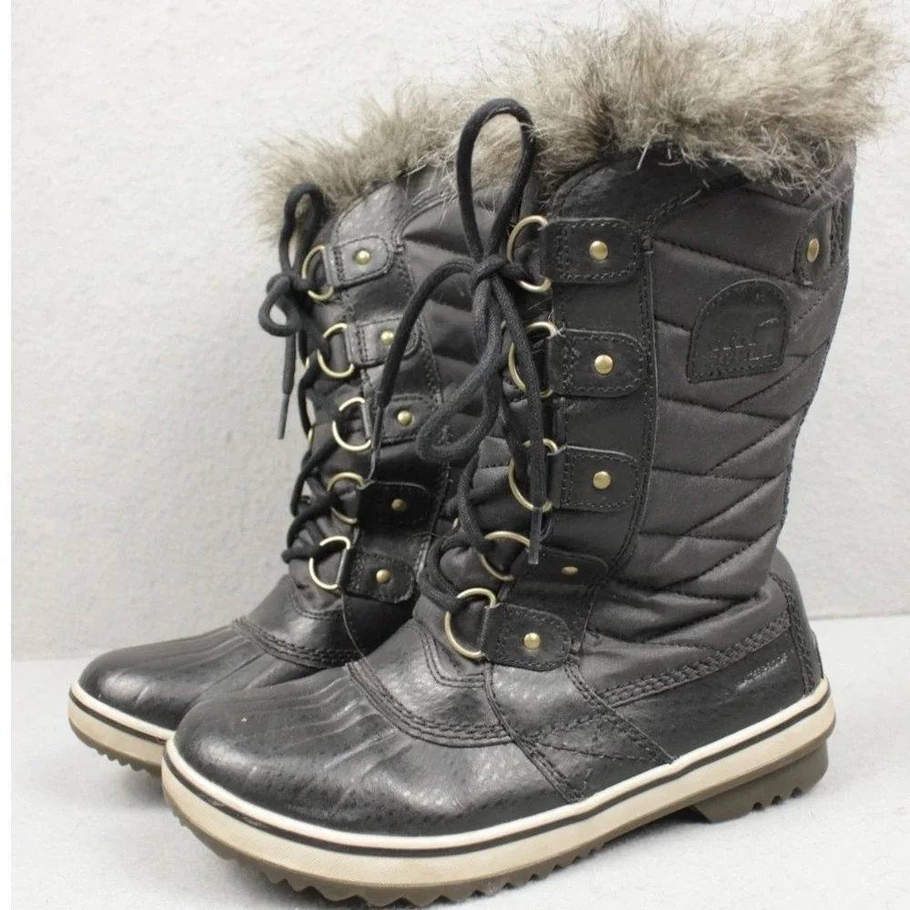 Sorel Snow‎ Boots Womens 6.5 US Waterproof Gorpcore Rubber Toe Black Ankle Boot